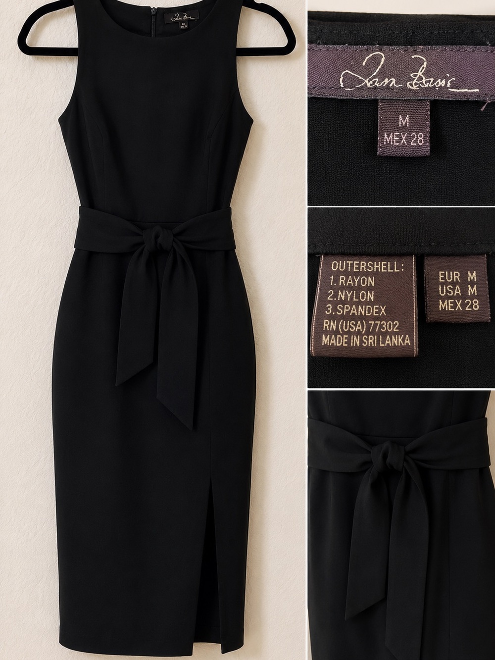 Anne Klein Black Sleeveless Tie-Front Sheath Dress